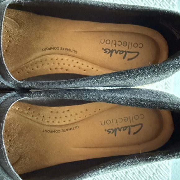 Clarks Black Suede Slip-Ons - Picture 4 of 5